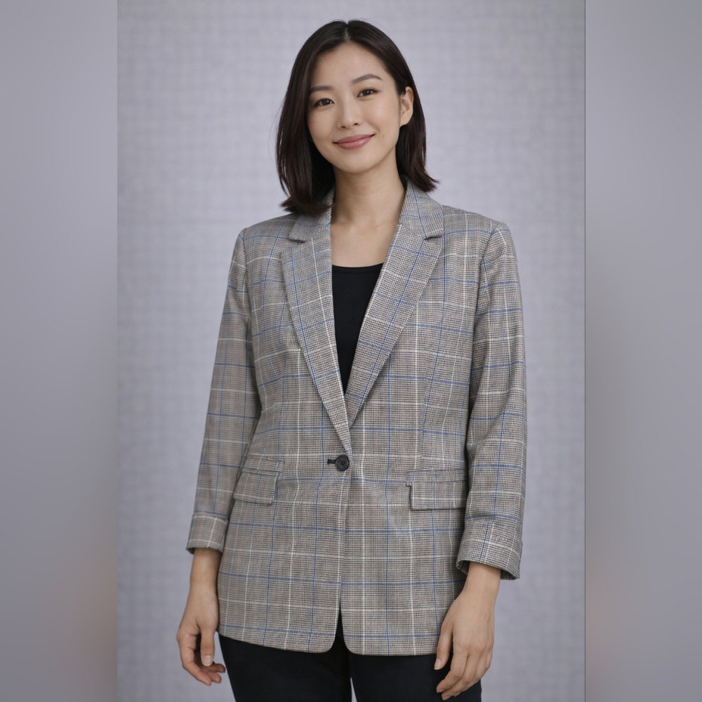Nine West Plaid Blazer Women XXL Tailored Jacket Career Office NWT